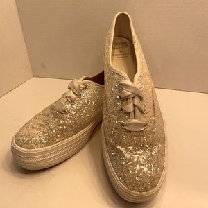 Kate Spade Triple Decker Glitter Keds Sz 9.5